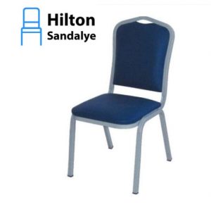 Mavi Deri Döşemeli Hilton Sandalye